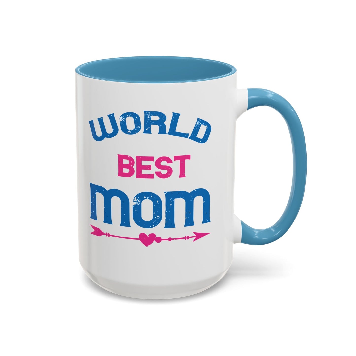 World's Best Mom Accent Coffee Mug - 11oz/15oz Ceramics Gift (Mother's Day, Birthday) - Peb Yuav Ua Tau Co.