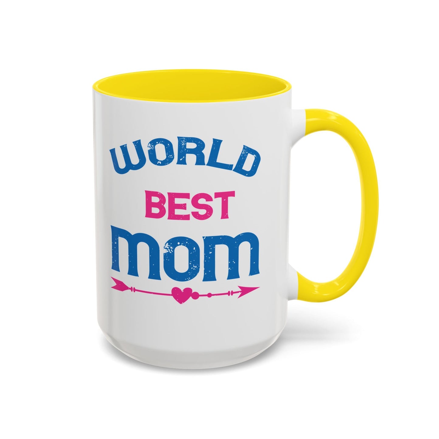 World's Best Mom Accent Coffee Mug - 11oz/15oz Ceramics Gift (Mother's Day, Birthday) - Peb Yuav Ua Tau Co.