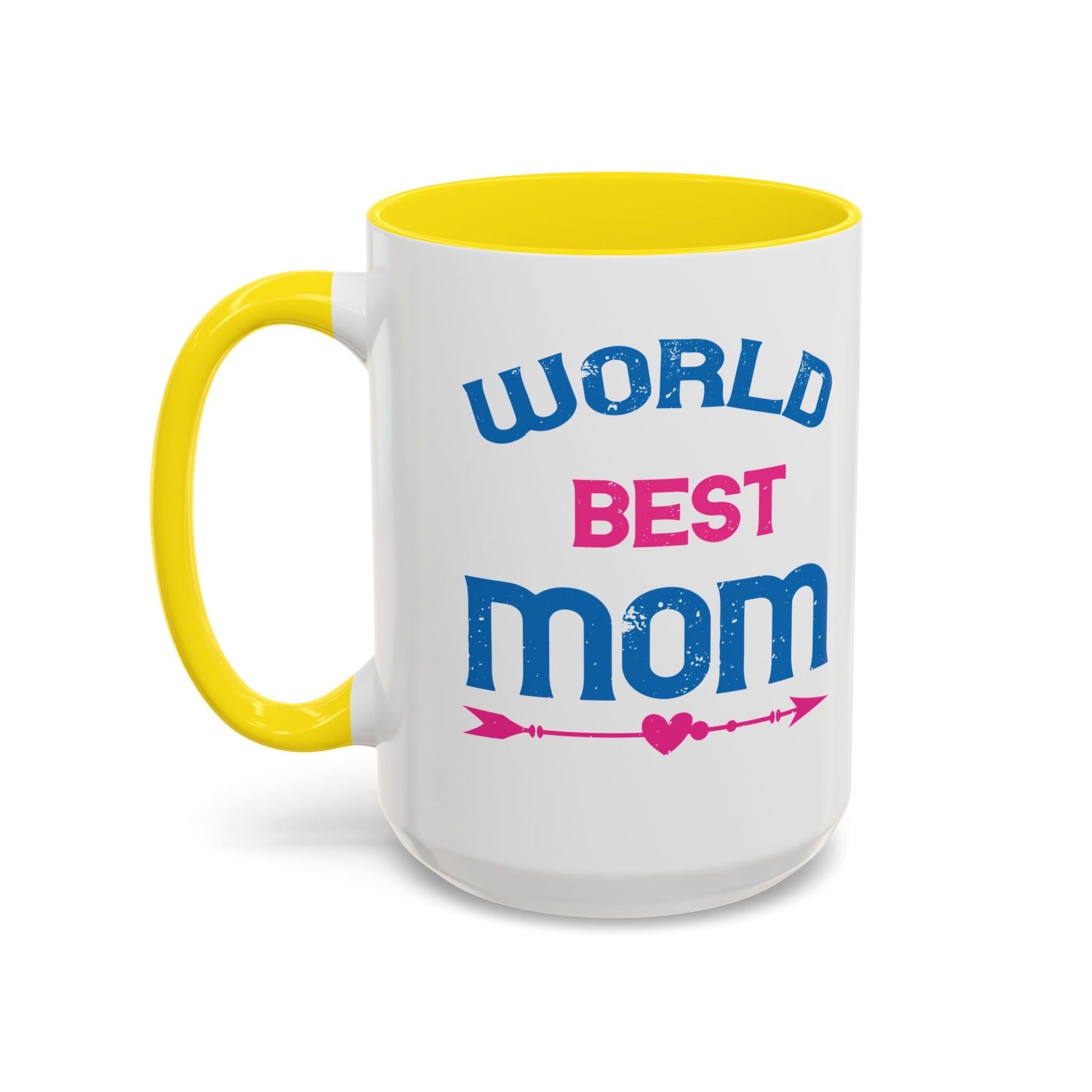 World's Best Mom Accent Coffee Mug - 11oz/15oz Ceramics Gift (Mother's Day, Birthday) - Peb Yuav Ua Tau Co.