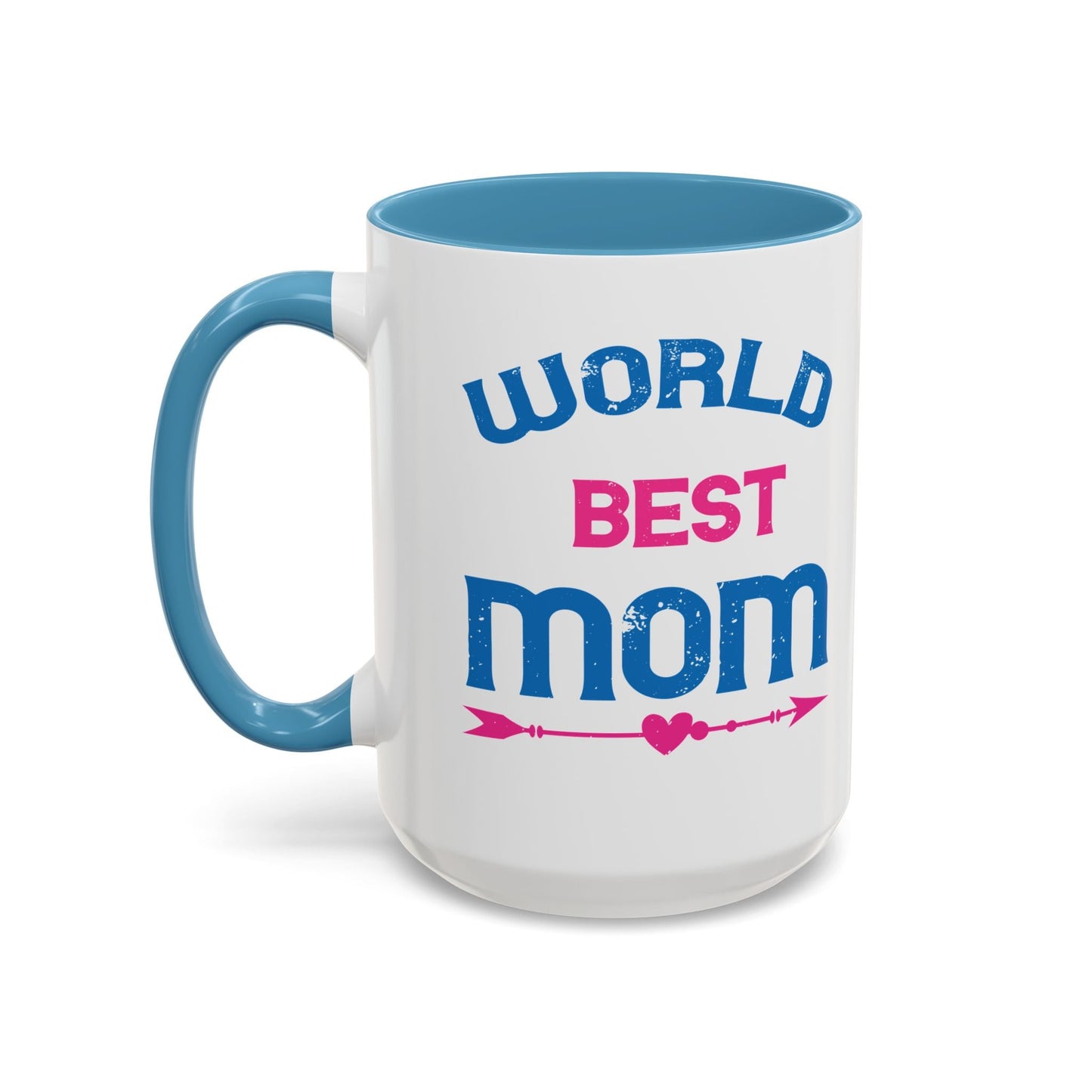 World's Best Mom Accent Coffee Mug - 11oz/15oz Ceramics Gift (Mother's Day, Birthday) - Peb Yuav Ua Tau Co.