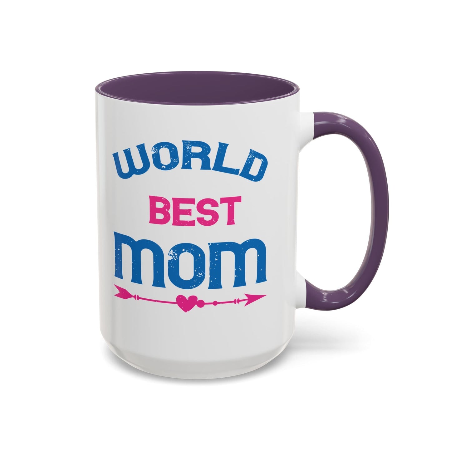World's Best Mom Accent Coffee Mug - 11oz/15oz Ceramics Gift (Mother's Day, Birthday) - Peb Yuav Ua Tau Co.