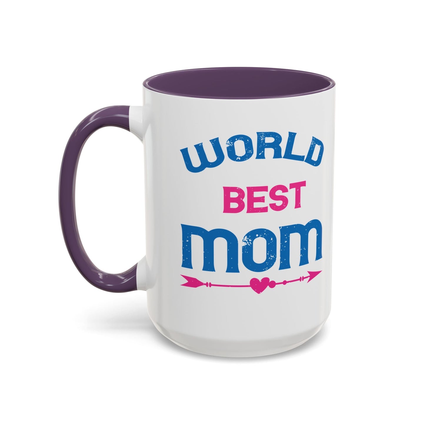 World's Best Mom Accent Coffee Mug - 11oz/15oz Ceramics Gift (Mother's Day, Birthday) - Peb Yuav Ua Tau Co.
