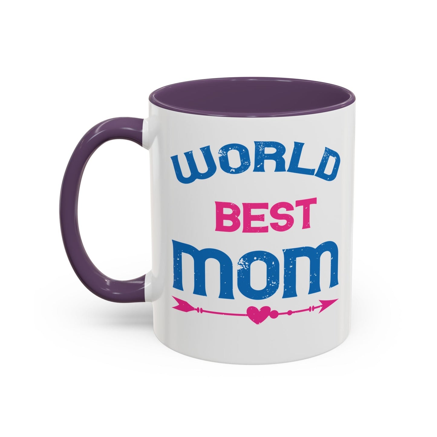 World's Best Mom Accent Coffee Mug - 11oz/15oz Ceramics Gift (Mother's Day, Birthday) - Peb Yuav Ua Tau Co.
